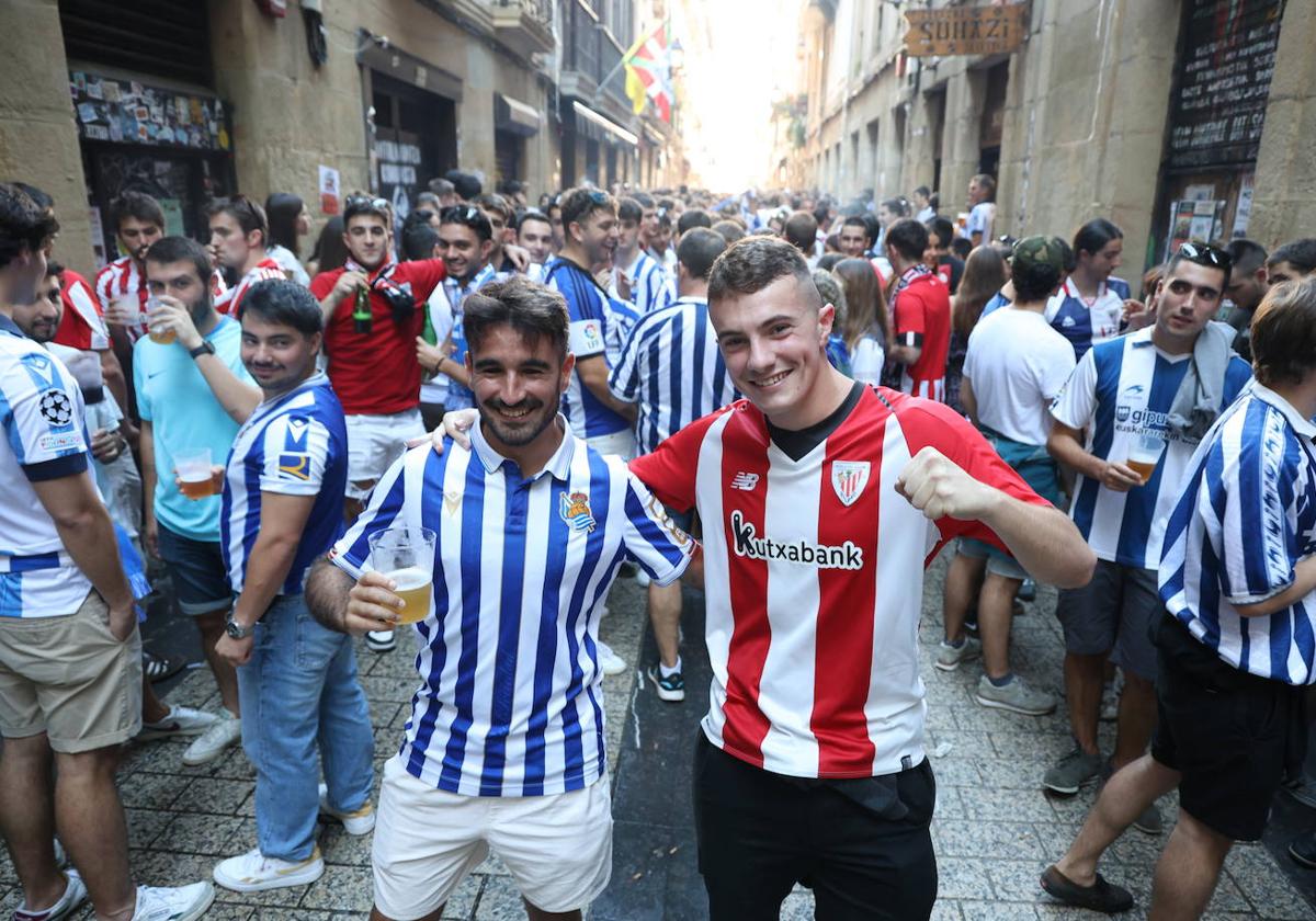 Ambiente magnífico en la previa del Real Sociedad-Athletic