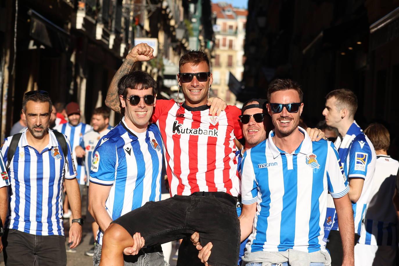 Ambiente magnífico en la previa del Real Sociedad-Athletic