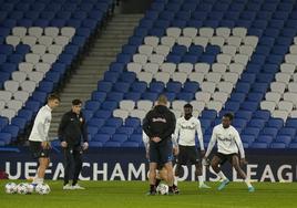 El Salzburgo, en su entrenamiento de ayer en Anoeta.
