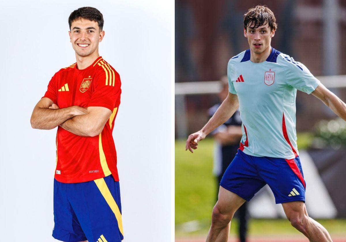 Martin Zubimendi y Robin Le Normand en la concentración de la selección española.