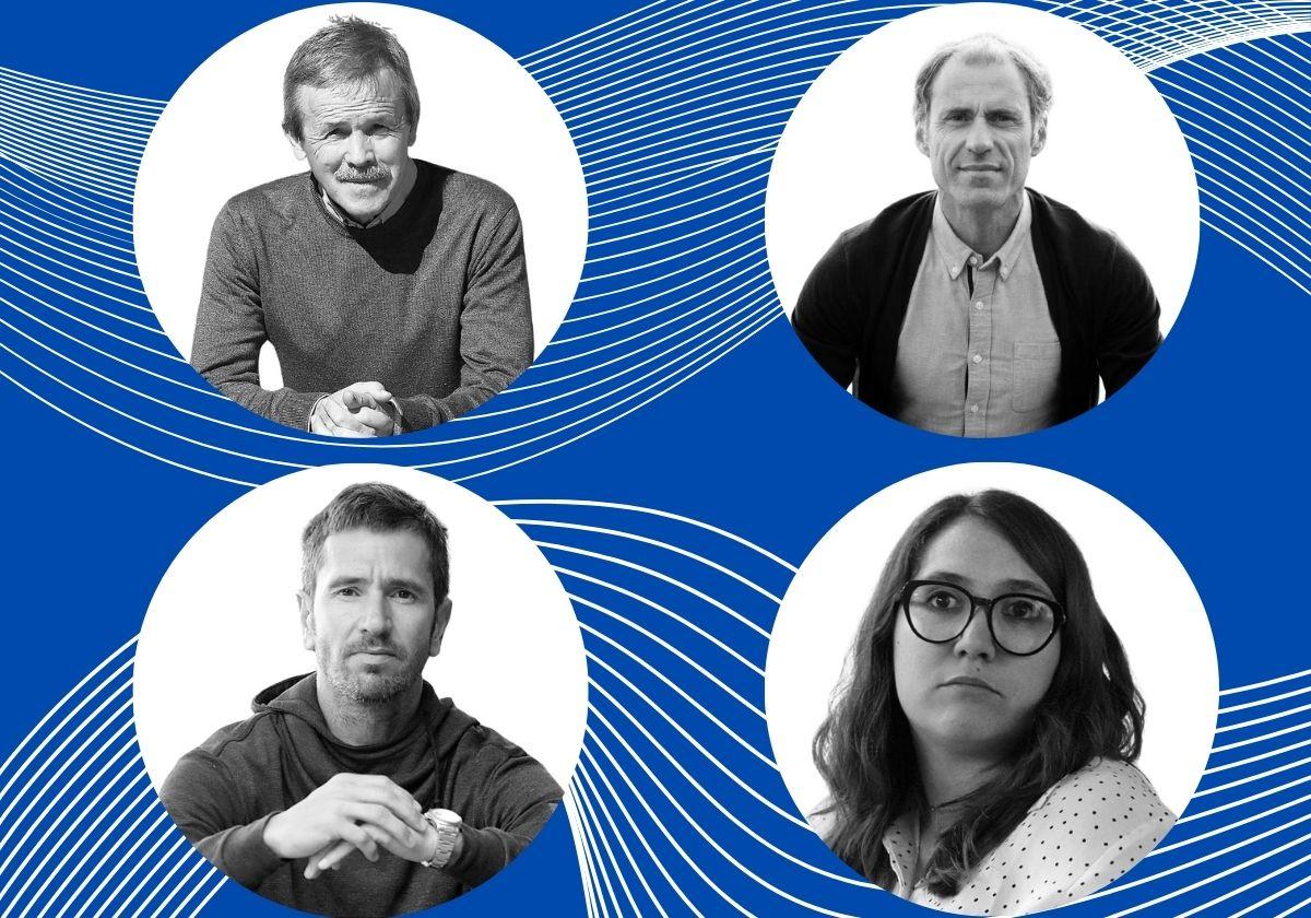 Zubimendi y Zubeldia chocan sus palmas con Merino y Le Normand junto a ellos.