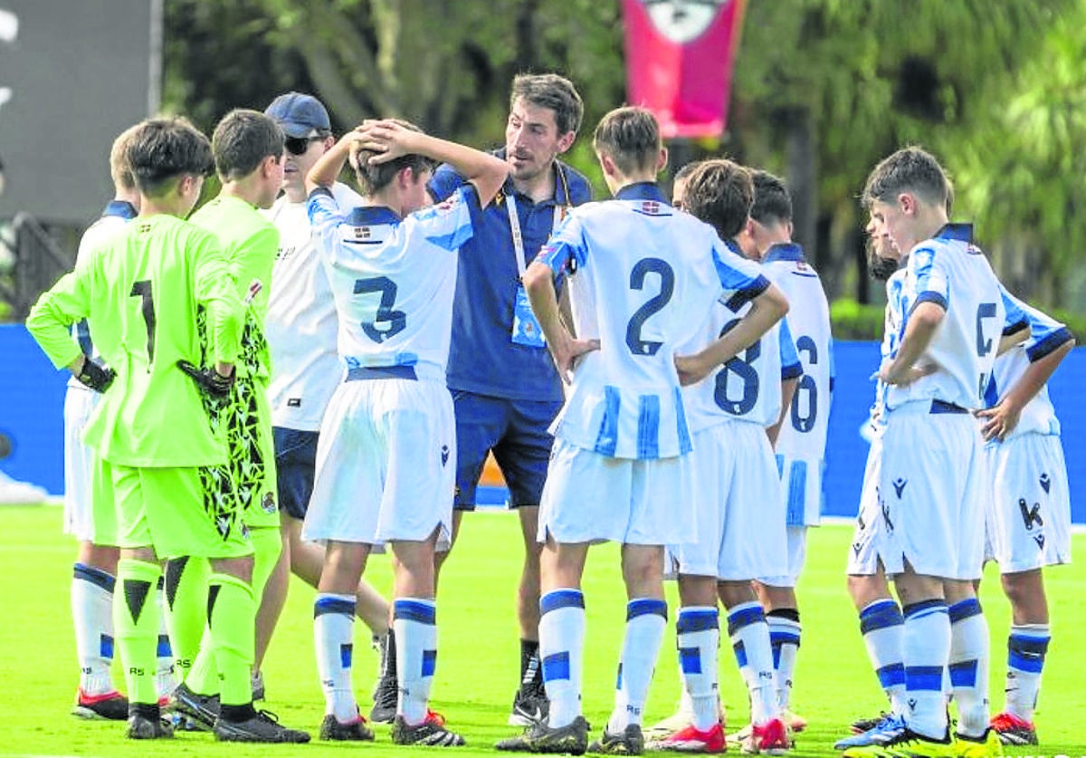 El equipo alevín de la Real, en el reciente torneo Futures de Orlando.