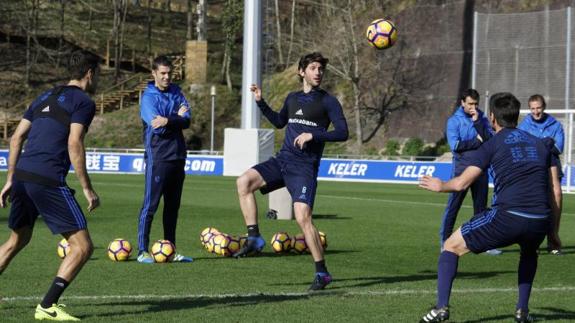 Granero, durante un entrenamiento en Zubieta