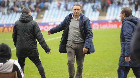 Eusebio, en la previa del encuentro ante el Athletic. 