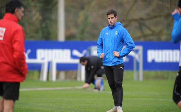 Hervías, durante un entrenamiento en las instalaciones de Atxabalpe. 