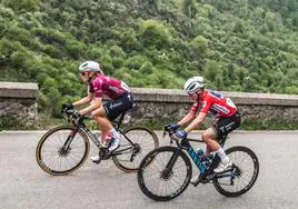 Vollering y Van Vleuten, en la etapa final de la Vuelta a España, el domingo.