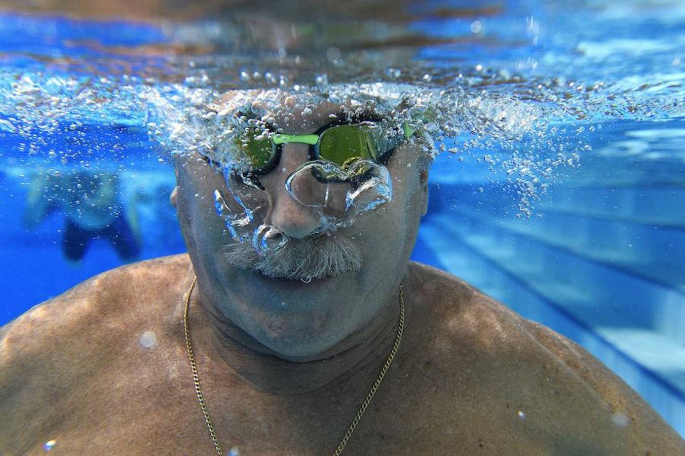 Así lucen los veteranos competidores en el Mundial Máster de Natación que se celebra en Budapest (Hungría).