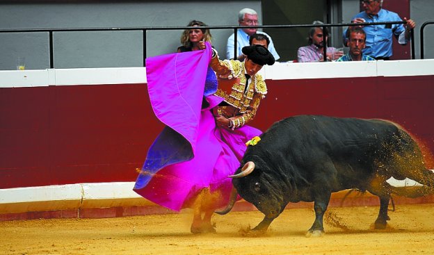 Luis David Adame, durante su faena del pasado día 13. 