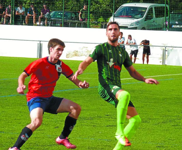 Miguel Javier Aguerrea fue una pieza segura en la zaga baztandarra. 