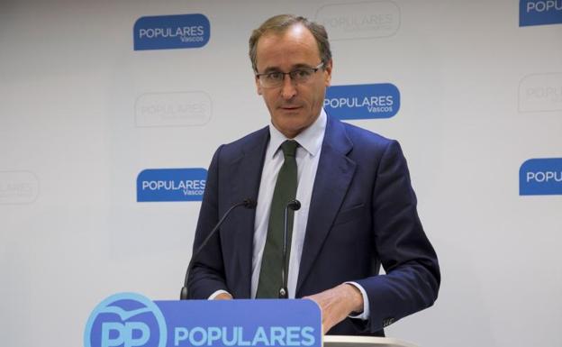 El presidente del PP en el País Vasco, Alfonso Alonso.