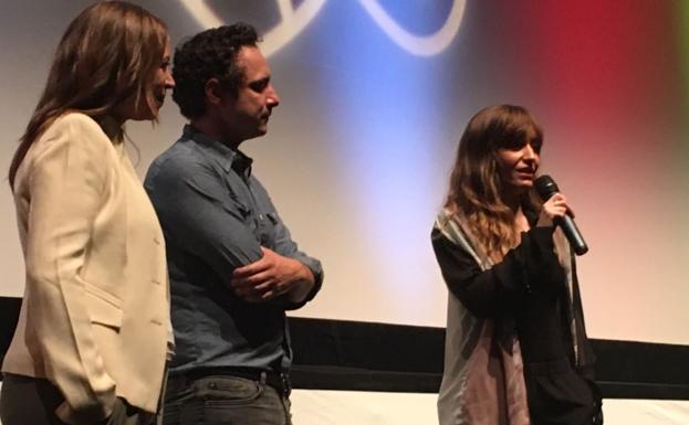 Marialy Rivas durante la presentación de la película en el Zinemaldia. 