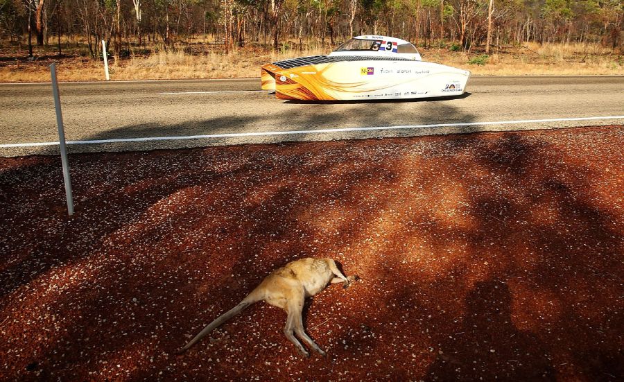 Vehículos con diseños imposibles llegados de todo el mundo participan en el World Solar Challenge, una carrera de 3.021 kilómetros por el desierto de Australia, para promover el uso de la energía solar 