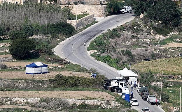 Lugar del atentado bomba contra Daphne Caruana Galizia.