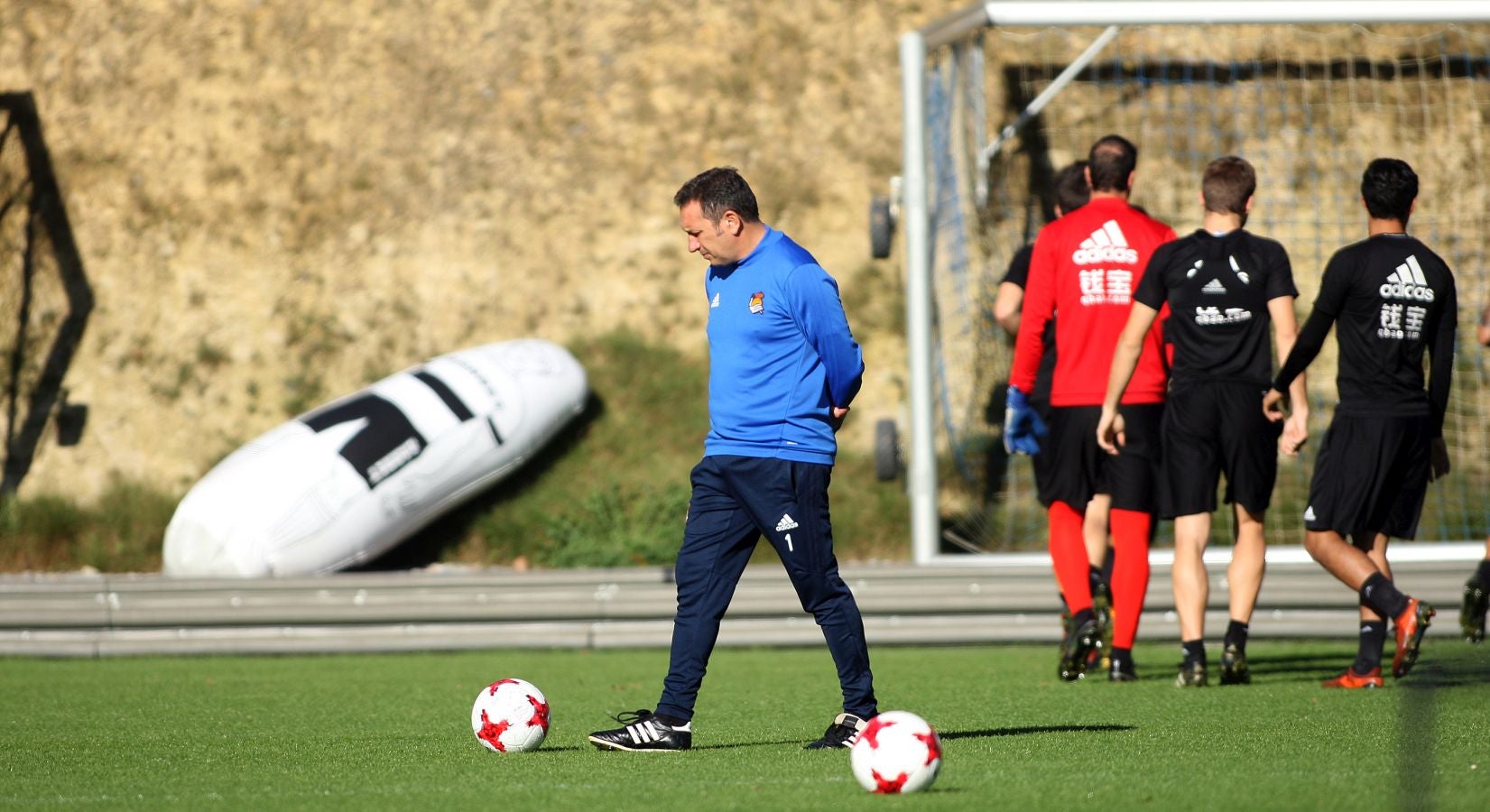Los jugadores de la Real Sociedad se han ejercitado en Zubieta para preparar el encuentro de Copa ante el Lleida