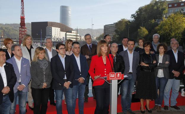 Idoia Mendia intervien en el acto celebrado en Bilbao.