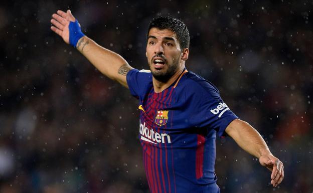 Luis Suárez, durante el partido ante el Sevilla. 