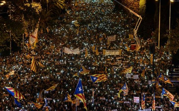 Una de las recientes manifestaciones convocadas por la ANC y Òmnium.