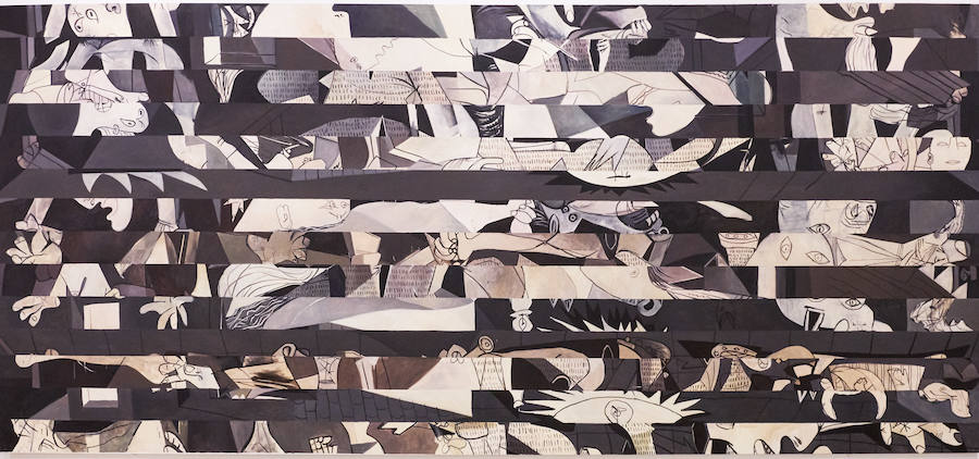 El Museo San Telmo acoge una exposición del artista donostiarra José Ramón Amondarain en la que no podrá exhibir ocho grandes lienzos sobre el proceso creativo de la obra a causa de las leyes de propiedad intelectual