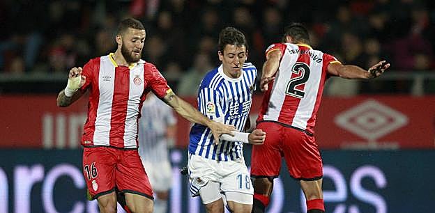 Oyarzabal en el partido ante el Girona.