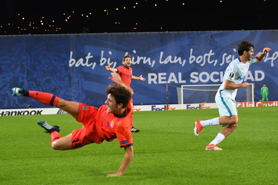 Las mejores imágenes del encuentro de Europa League entre la Real Sociedad y el Zenit en Anoeta