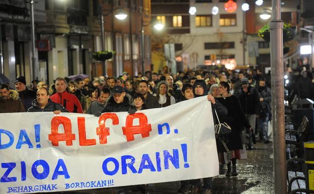 Manifestación de los trabajadores el pasado 29 de noviembre en Eibar.