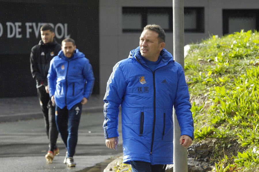 Eusebio ha citado a sus jugadores esta mañana en Zubieta para el último entrenamiento antes del debi de mañana en San Mamés contra el Athletic). 