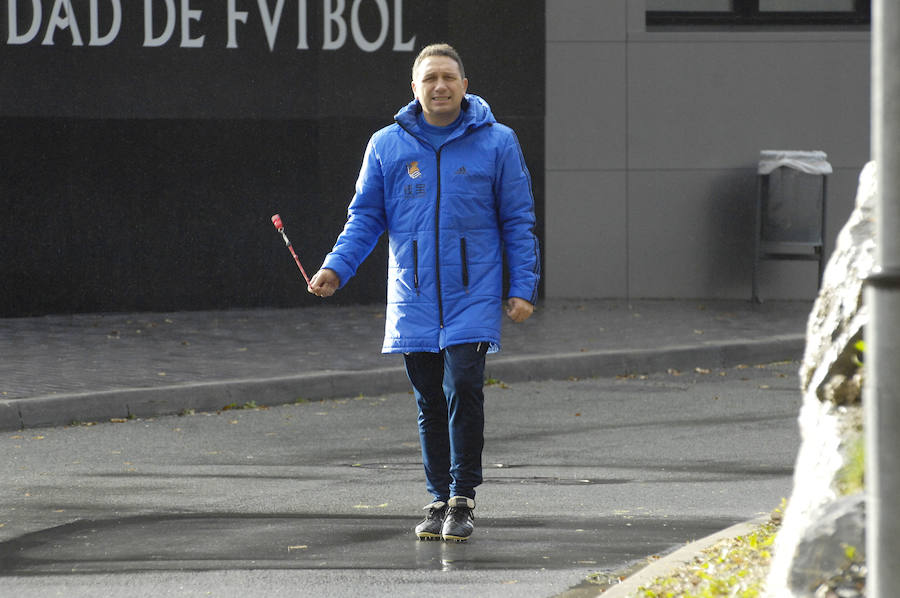 Eusebio ha citado a sus jugadores esta mañana en Zubieta para el último entrenamiento antes del debi de mañana en San Mamés contra el Athletic). 
