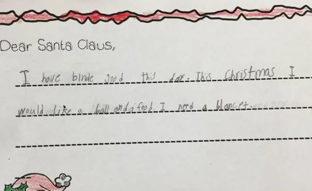 La desgarradora carta de un niño de 7 años a Papá Noel 