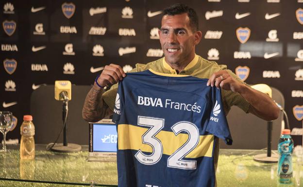 Carlos Tévez, en su presentación.