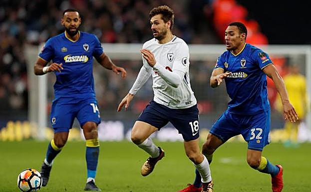 Fernando Llorente, en un partido con el Tottenham