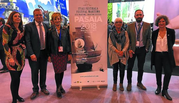 Los responsables de las distintas instituciones vascas y de Albaola presentaron el I Festival Marítimo de Pasaia ayer, en Fitur.