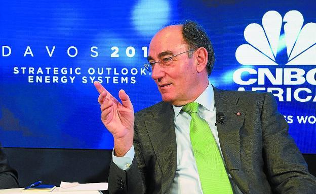 Ignacio Sánchez Galán, durante su intervención en Davos. 