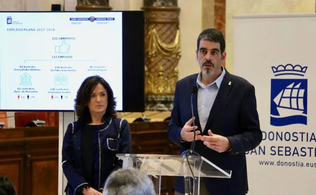 Artolazabal y Goia en la presentación del Plan de Empleo. 