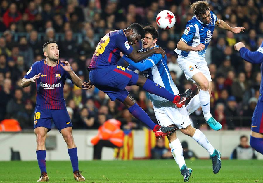 El Barcelona estará en las semifinales de la Copa del Rey tras vencer al Espanyol por 2-0 en el Camp Nou (2-1 global). Los azulgrana se adelantaron con Suárez y Messi puso la sentencia. El partido también estuvo marcado por la despedida a Javier Mascherano y el debut de Philippe Coutinho.