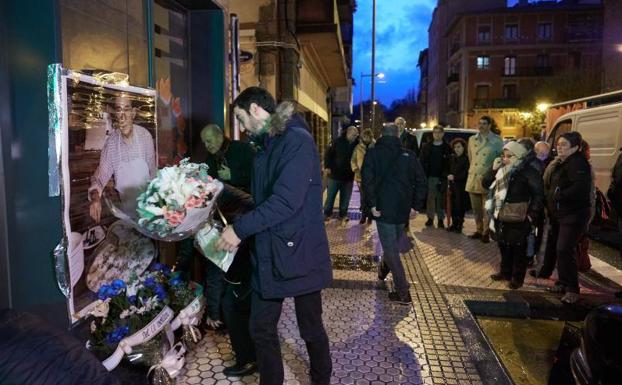 Homenaje a Ramón Díaz, esta mañana en Loiola. 