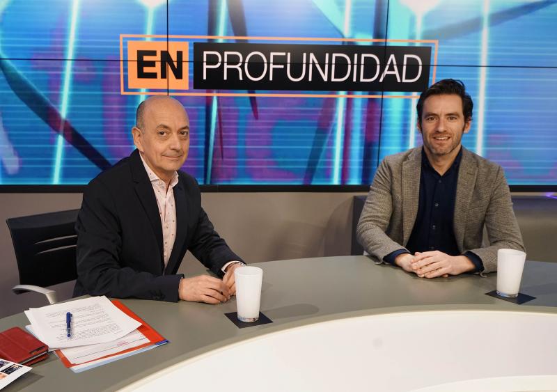 Javier Roldán y Borja Sémper en el plató de Teledonosti. 
