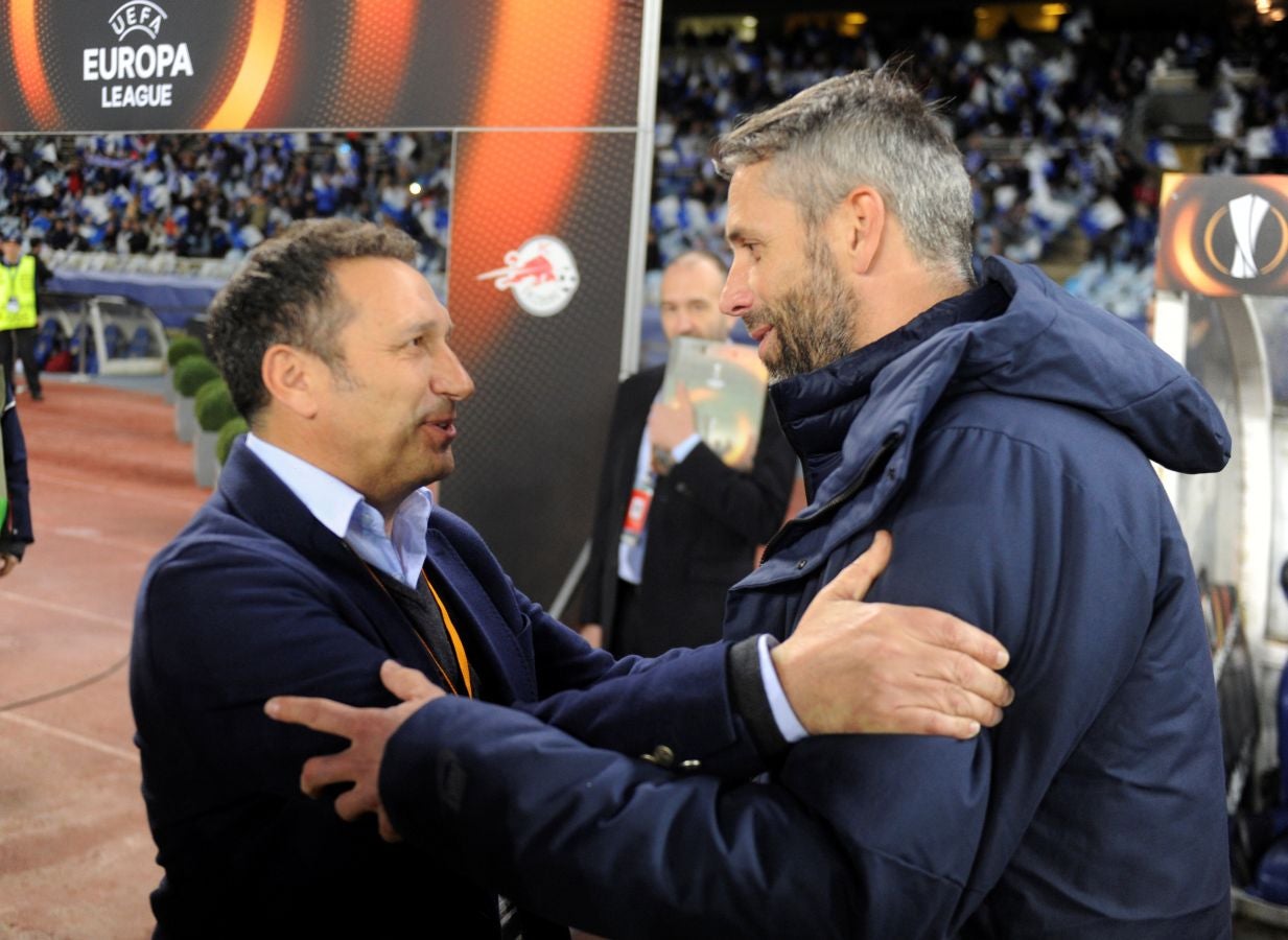 El partido entre la Real Sociedad y el Salzburgo en Anoeta, en imágenes