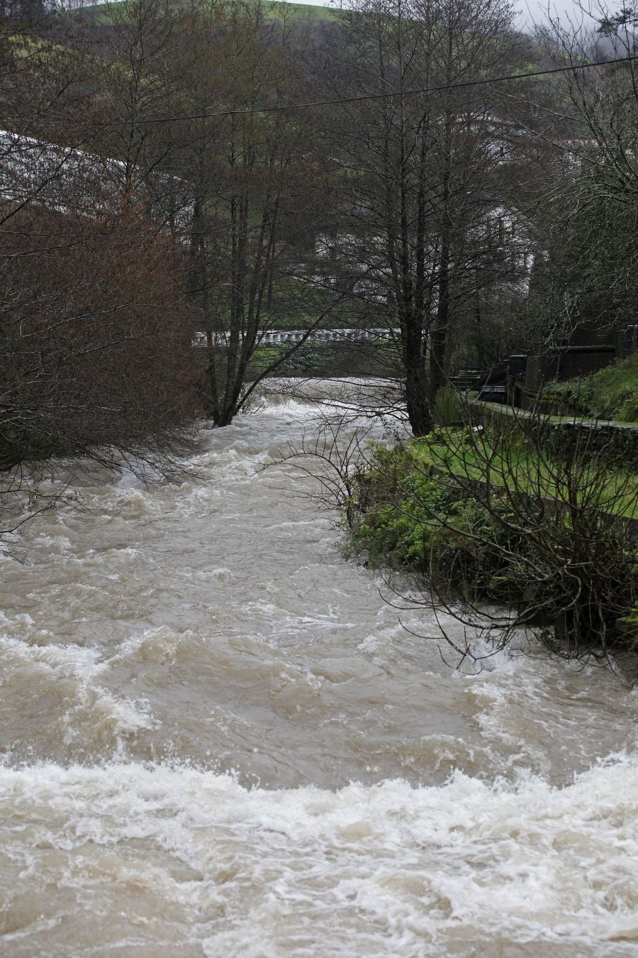 Inundaciones puntuales de los ríos guipuzcoanos tras las intensas lluvias de los últimos días. 