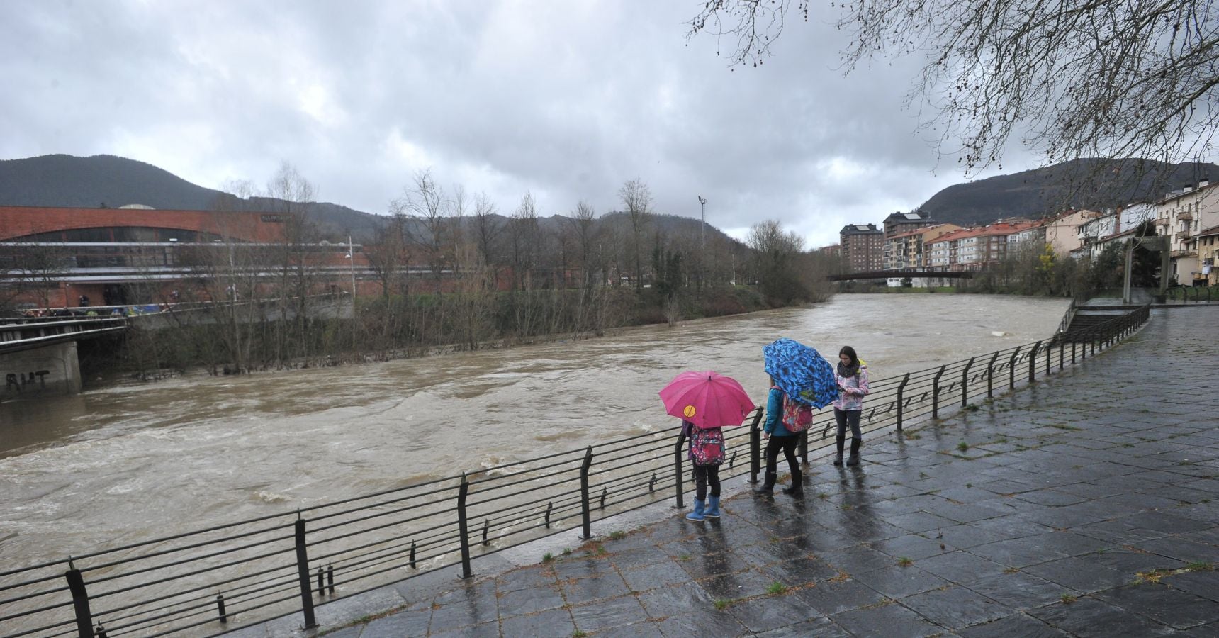 Inundaciones puntuales de los ríos guipuzcoanos tras las intensas lluvias de los últimos días. 