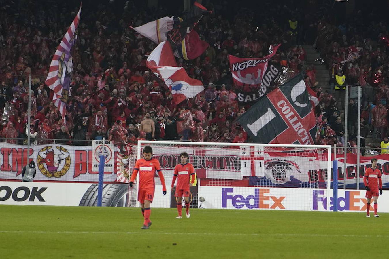 Emoción en el Salzburgo - Real Sociedad con la presencia de casi dos mil aficionados realistas en las gradas