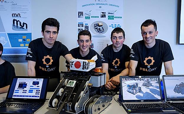 El proyecto ganador, un prototipo de robot de lucha denominado “Sumobot”