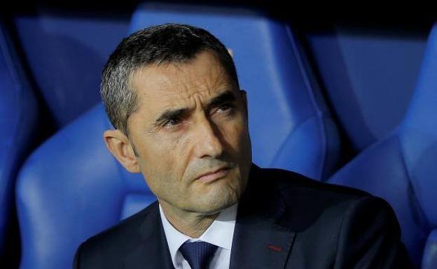 Ernesto Valverde, durante el partido de hoy