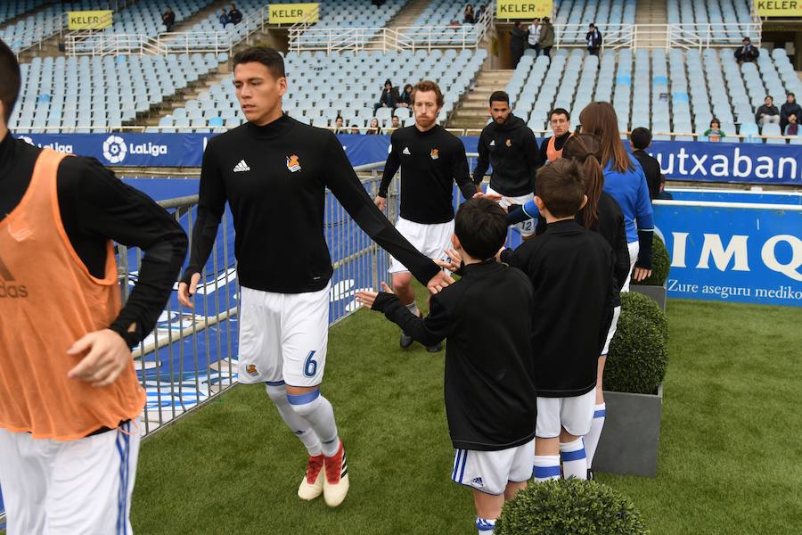 Partido bajo la lluvia en Anoeta entre la Real Sociedad y el Getafe
