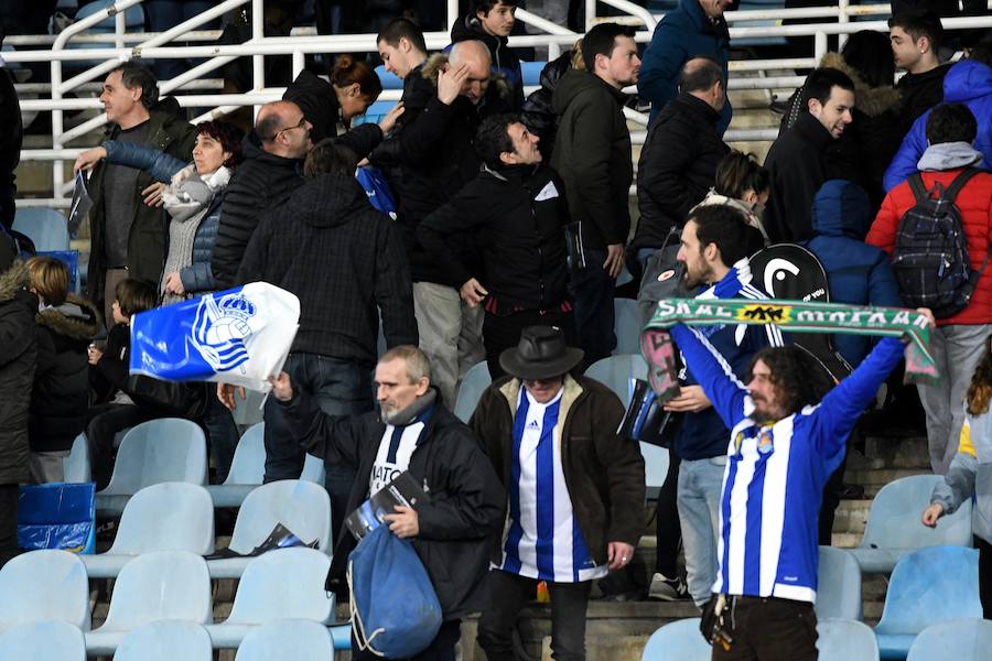 Partido bajo la lluvia en Anoeta entre la Real Sociedad y el Getafe