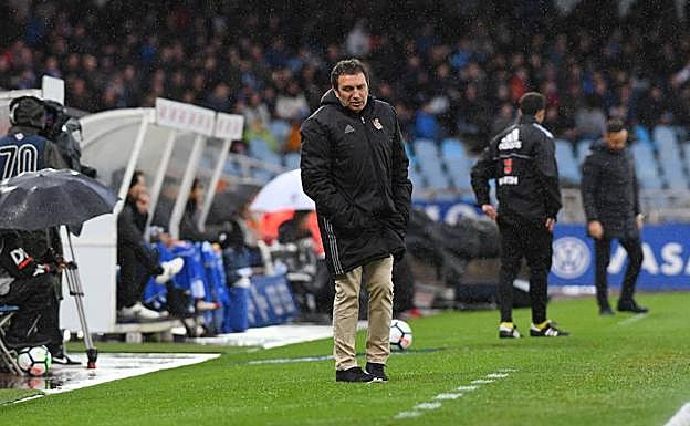 Eusebio durante el partido ante el Getafe. 