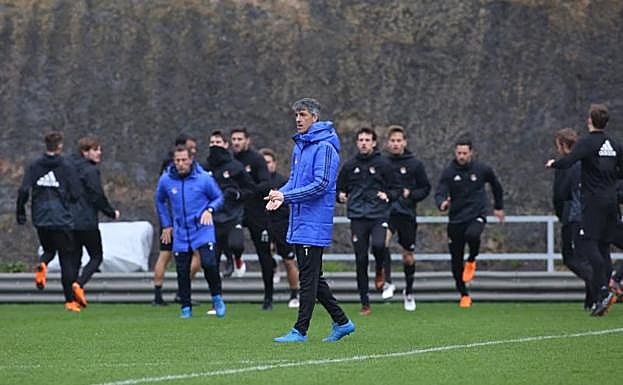 Primer entrenamiento de Imanol Alguacil como técnico de la Real Sociedad