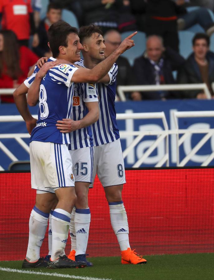 El equipo txuri-urdin se reencuentra con las buenas sensaciones tras esta goleada en Anoeta