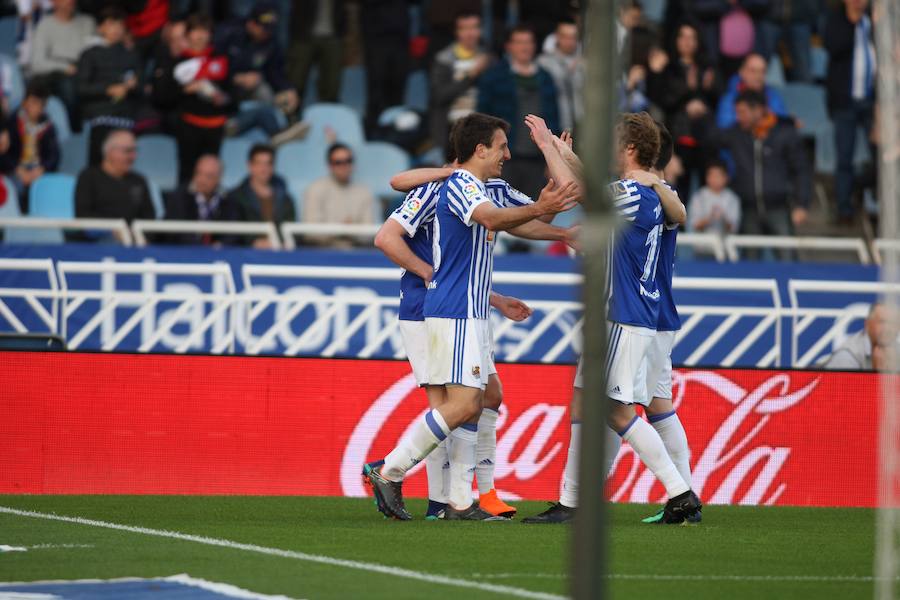 El equipo txuri-urdin se reencuentra con las buenas sensaciones tras esta goleada en Anoeta
