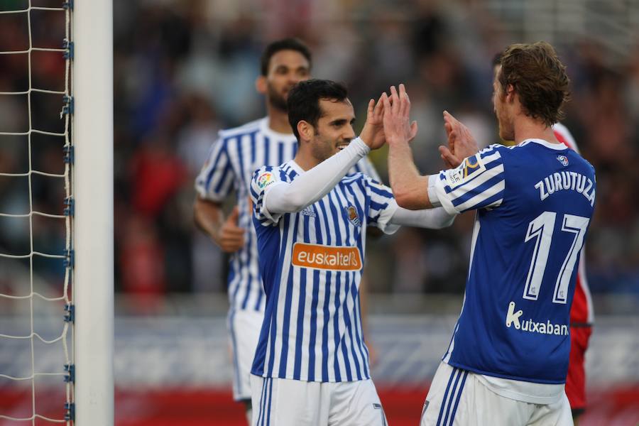 El equipo txuri-urdin se reencuentra con las buenas sensaciones tras esta goleada en Anoeta