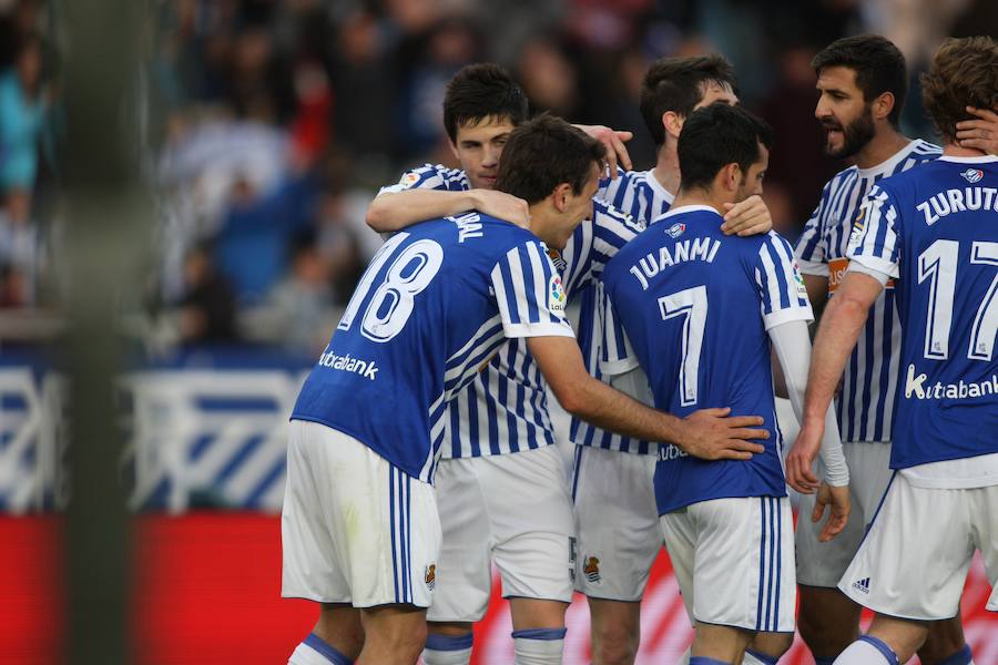 El equipo txuri-urdin se reencuentra con las buenas sensaciones tras esta goleada en Anoeta
